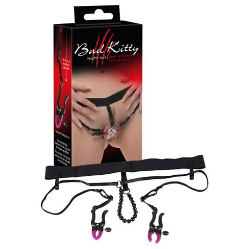 Bad Kitty String With Clamps BDSM kiegészítő