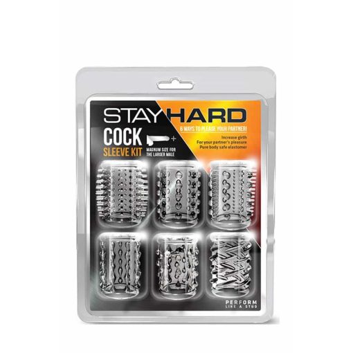 Stay Hard Cock Sleeve Kit Clear Péniszgyűrű/Mandzsetta