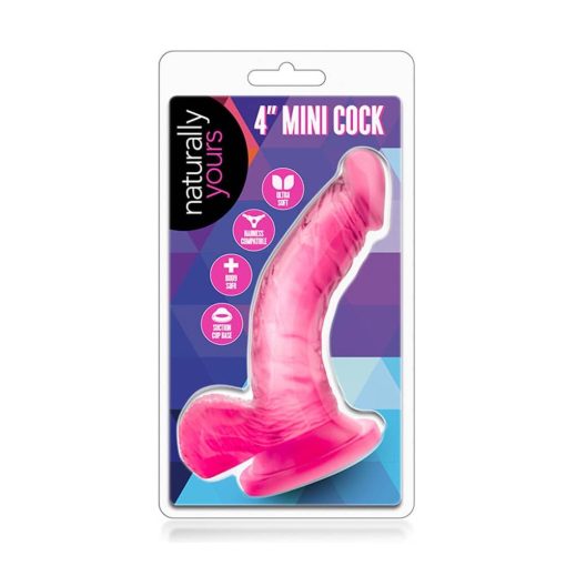 Naturally Yours 4 inch Mini Cock Pink Dildó