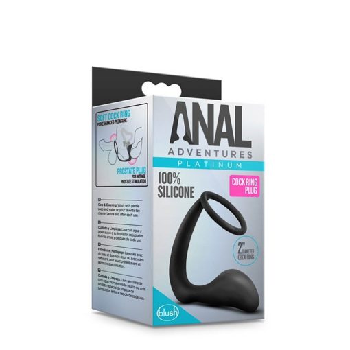 ANAL ADVENTURES COCK RING PLUG BLACK Péniszgyűrű/Mandzsetta