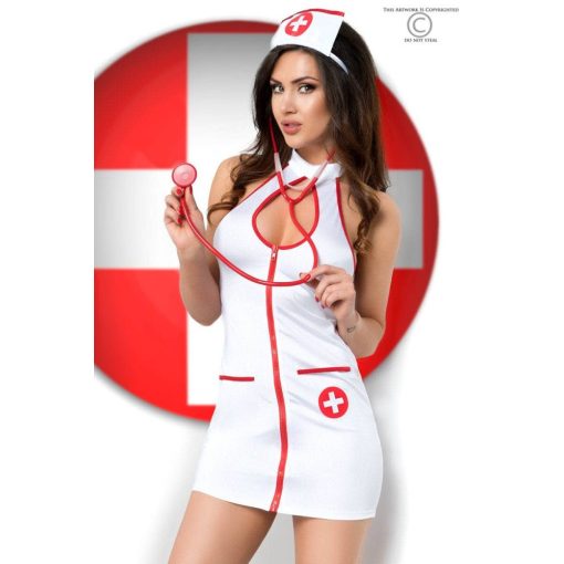 CR 3854  L/XL  White Sexy Nurse Costume Dress Jelmez