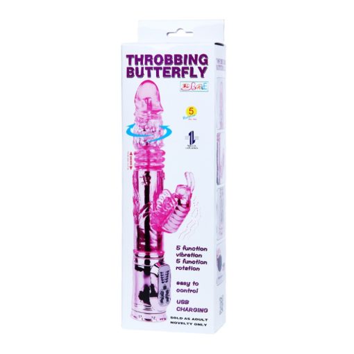 Throbbing Butterfly Vibrator Pink Nonfiguratív Vibrátor