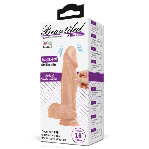 Beautiful Zebulon 7,6 " Vibrating Dildo Realisztikus vibrátor