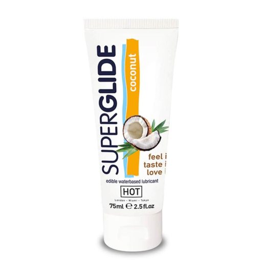 HOT Superglide edible lubricant waterbased - COCONUT 75 ml Vízbázisú Síkosító