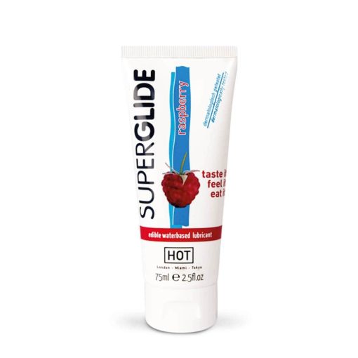 HOT Superglide edible lubricant waterbased - RASPBERRY 75 ml Vízbázisú Síkosító