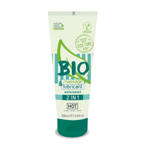 HOT BIO massage & lubricant waterbased 2 in 1 200 ml Masszázsgyertya/olaj