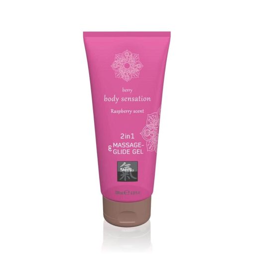 Massage- & Glide Gel 2 in 1 - Raspberry scent 200ml Masszázsgyertya/olaj