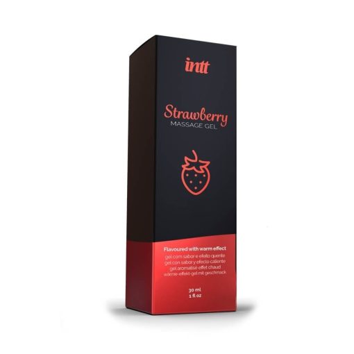 MASSAGE GEL STRAWBERRY GLASS BOTTLE 30ML + BOX Masszázsgyertya/olaj