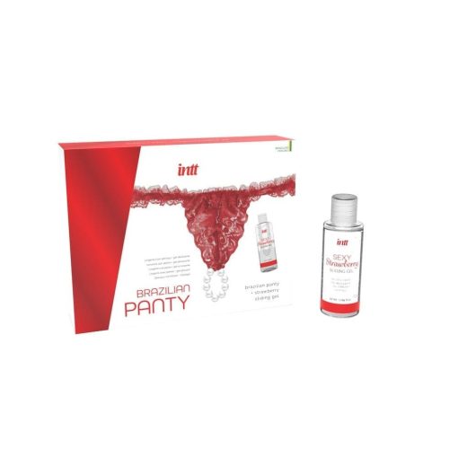 RED BRAZILIAN PANTY + SLINDING GEL Női fehérnemű