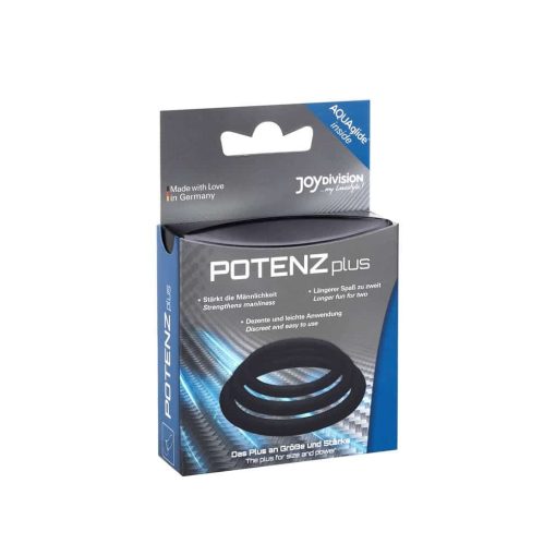 POTENZplus Black 3er Mix (S, M, L) Péniszgyűrű/Mandzsetta