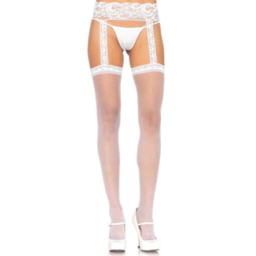 Sheer Thigh Highs - WHITE - O/S - HOSIERY Harisnya/Harisnyatartó