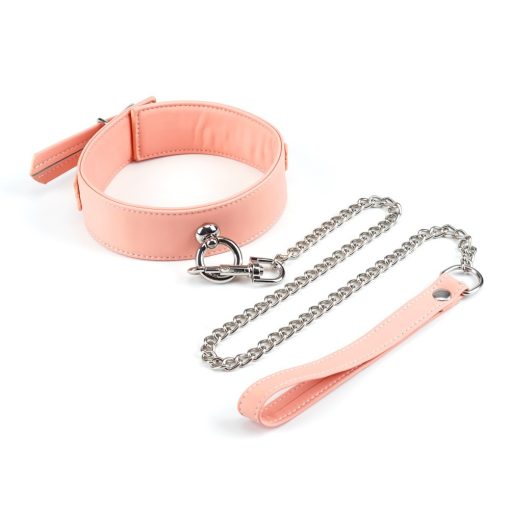 Pink Organosilicon Collar with Leash Nyakörv/póráz