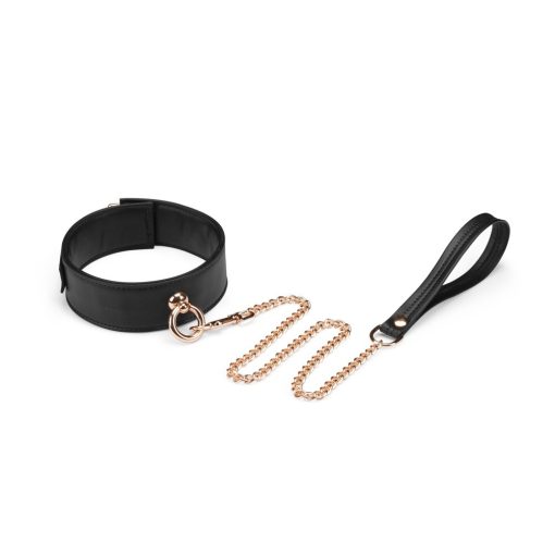 Black Organosilicon Collar with Leash Nyakörv/póráz