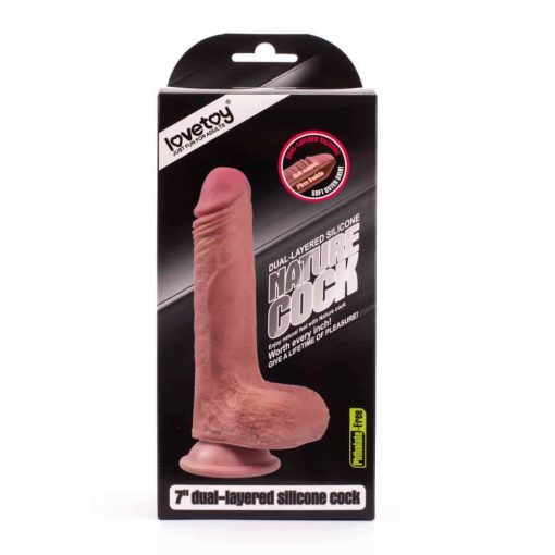 7" Dual-layered Silicone Nature Cock Flesh Dildó