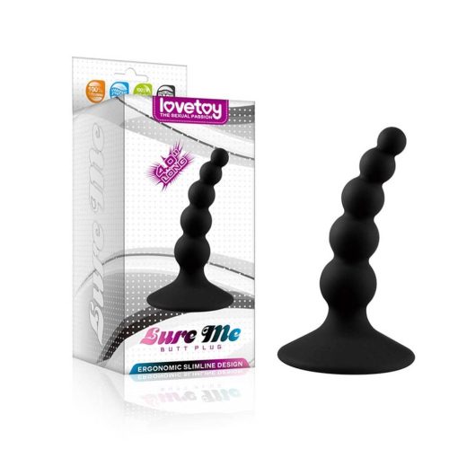 Lure Me Beaded Anal Plug Black 1 Fenékdugó