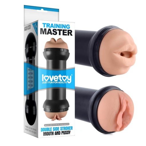 Training Master Double Side Stroker Pussy and Mouth Flesh Férfi maszturbátor