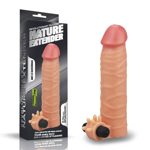 Add 1.5" Vibrating Silicone Extender Péniszköpeny/Hosszabbító