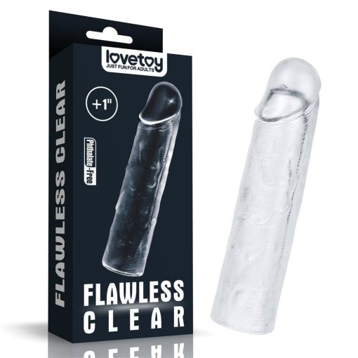 Flawless Clear Penis Sleeve Add 1'' Péniszköpeny/Hosszabbító