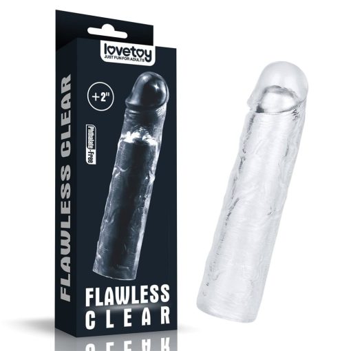 Flawless Clear Penis Sleeve Add 2'' Péniszköpeny/Hosszabbító