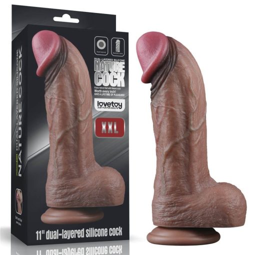 11'' Dual Layered Silicone Cock XXL Dildó