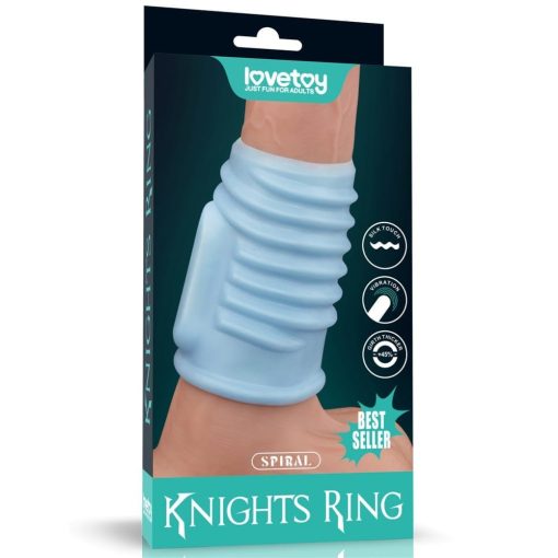 Vibrating Spiral Knights Ring Blue Péniszgyűrű/Mandzsetta