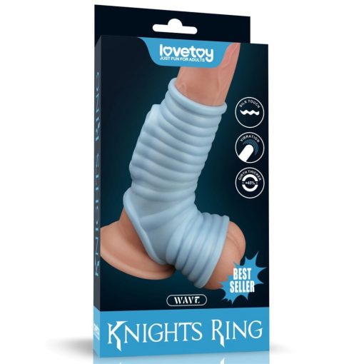 Vibrating Wave Knights Ring with Scrotum Sleeve Péniszgyűrű/Mandzsetta