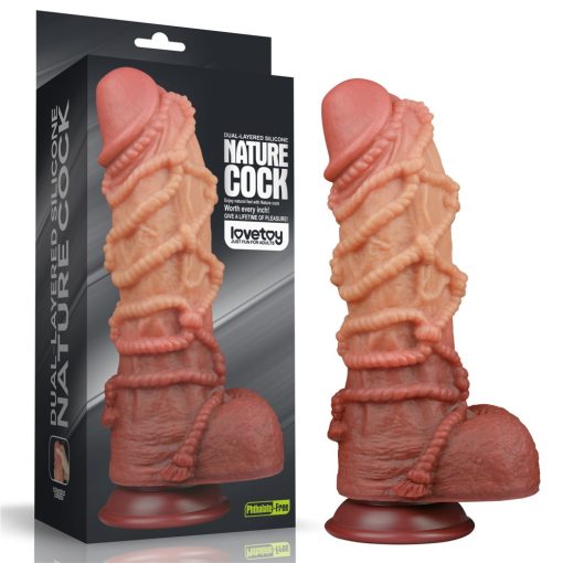 10.5'' Dual layered Platinum Silicone Cock with Rope Dildó