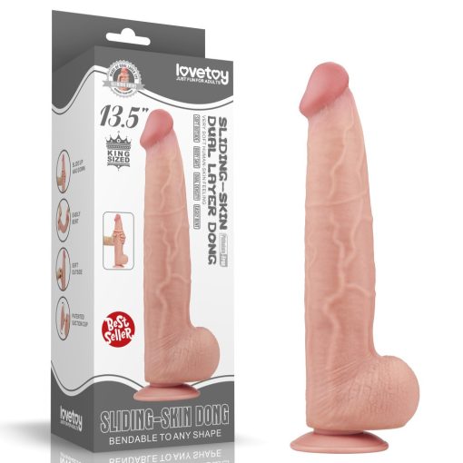 13.5'' King Sized Sliding Skin Dual Layer Dong Dildó