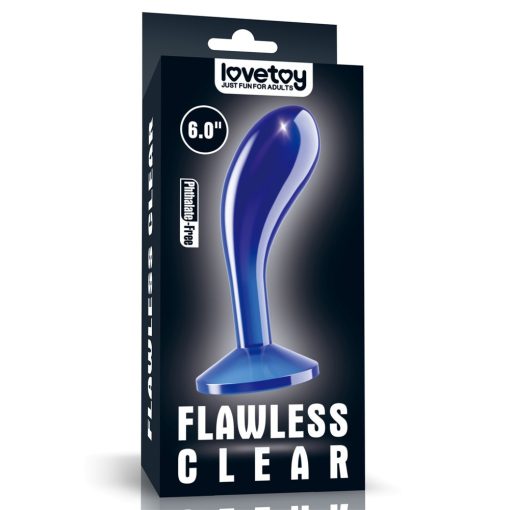 Flawless Clear Prostate Plug 6.0'' Blue Prosztata masszírozó