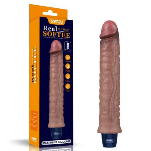 9.5" REAL SOFTEE Rechargeable Silicone Vibrating Dildo Realisztikus vibrátor