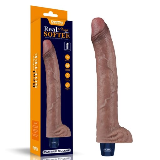 11" REAL SOFTEE Rechargeable Silicone Vibrating Dildo Realisztikus vibrátor