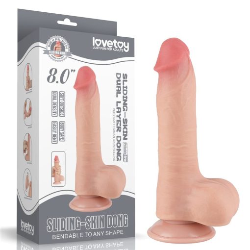 8'' Sliding Skin Dual Layer Dong Flesh I Dildó