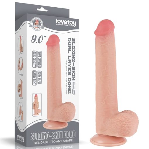 9'' Sliding Skin Dual Layer Dong Flesh Dildó