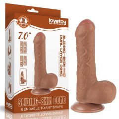 7'' Sliding Skin Dual Layer Dong Brown Dildó