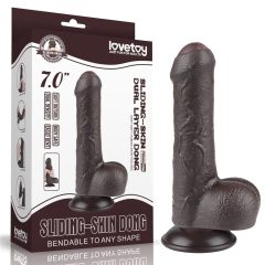 7'' Sliding Skin Dual Layer Dong Black Dildó