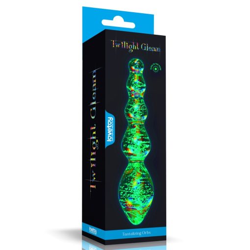 Glow-in-the-dark Twilight Gleam Glass Dildo-Tantalizing Orbs Fenékdugó