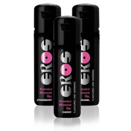 EROS Pleasure - Kissable Massage Gel Warming - STRAWBERRY - 100ml Masszázsgyertya/olaj