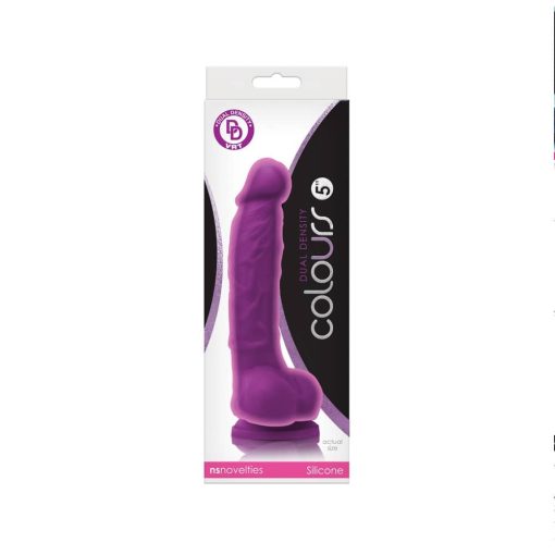 Colours Dual Density 5 inch Dildo Purple Dildó