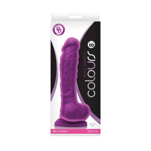 Colours Dual Density 8 inch Dildo Purple Dildó