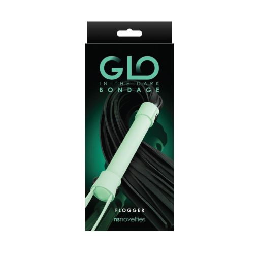 GLO Bondage - Flogger - Green Korbács/Pálca/Paskoló