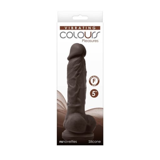 Colours - Pleasures - Vibrating - 5" Dildo - Dark Brown Realisztikus vibrátor