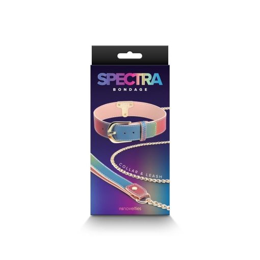 Spectra Bondage - Collar &  Leash - Rainbow Nyakörv/póráz