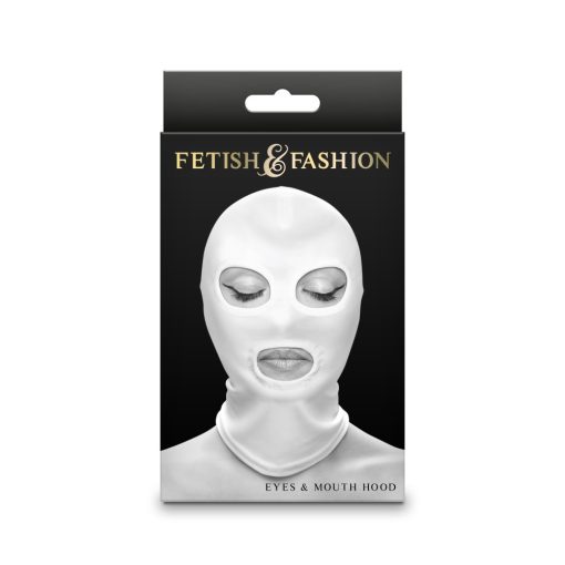 Fetish & Fashion - Eyes & Mouth Hood - White - Alternate Package Masz/Szemkötő/Fejfedő