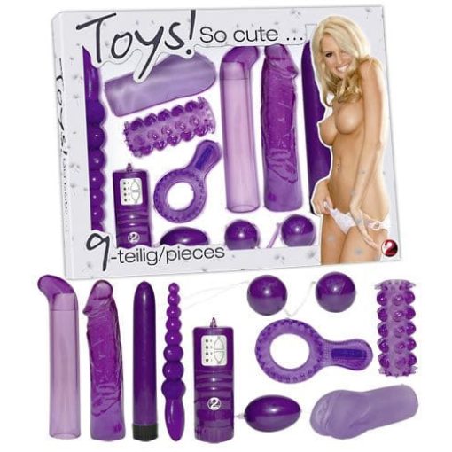 Lila Vibrator Set Szett (segédeszközök)