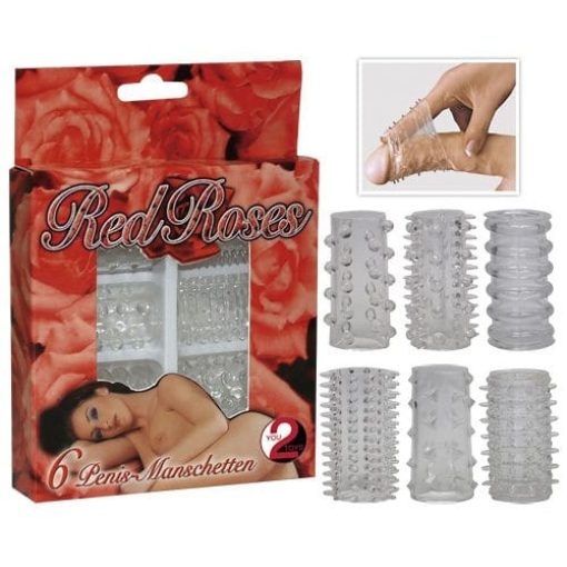 Red Roses Penis Ring Set 6 pcs Péniszgyűrű/Mandzsetta