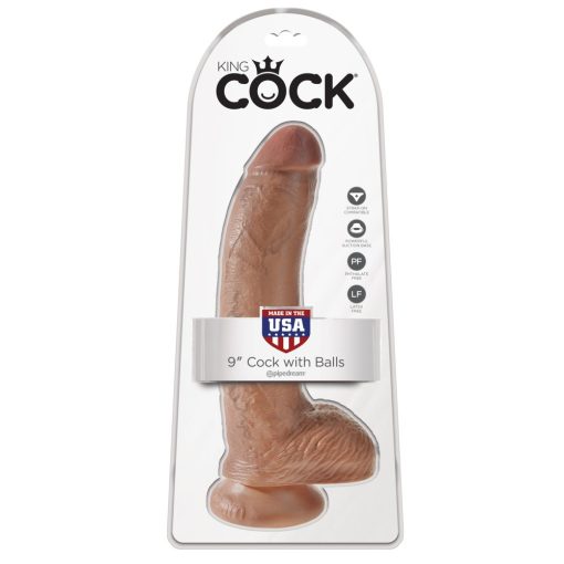 9" Cock with Balls  Tan