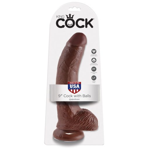 9" Cock with Balls  Brown