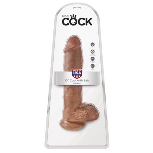 10" Cock with Balls  Tan