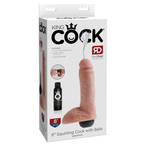 8" Squirting Cock with Balls  Light