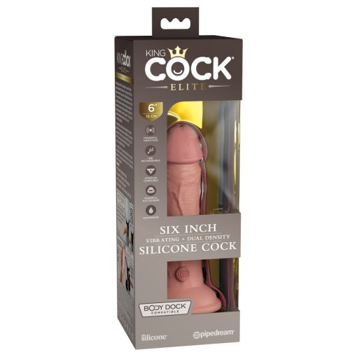 6" Dual Density Vibrating Silicone Cock  Light